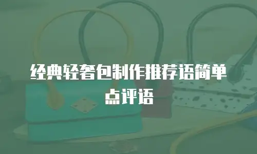 经典轻奢包制作推荐语简单点评语