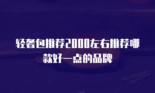 轻奢包推荐2000左右推荐哪款好一点的品牌