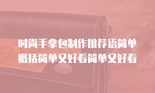 时尚手拿包制作推荐语简单概括简单又好看简单又好看