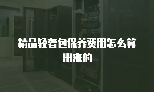 精品轻奢包保养费用怎么算出来的