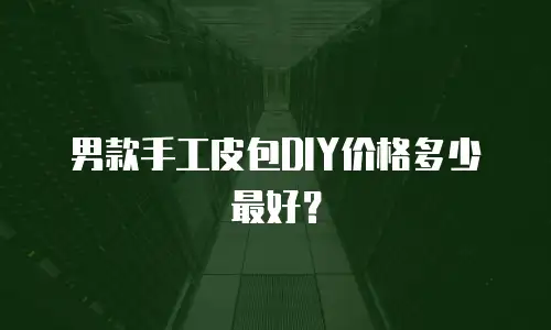 男款手工皮包DIY价格多少最好？