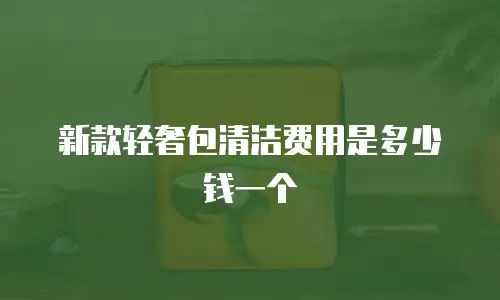 新款轻奢包清洁费用是多少钱一个