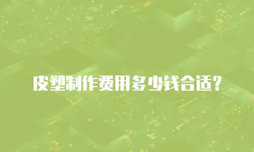 皮塑制作费用多少钱合适？