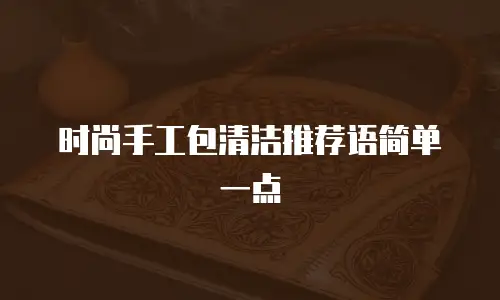 时尚手工包清洁推荐语简单一点