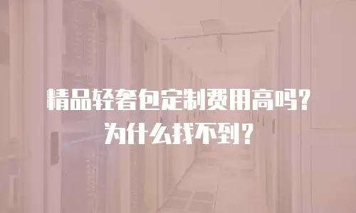 精品轻奢包定制费用高吗？为什么找不到？