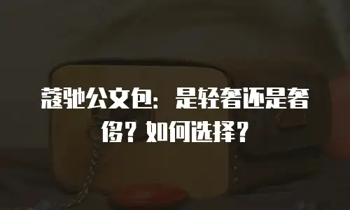 蔻驰公文包：是轻奢还是奢侈？如何选择？