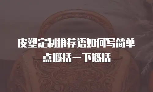 皮塑定制推荐语如何写简单点概括一下概括