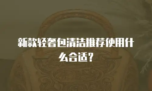 新款轻奢包清洁推荐使用什么合适？