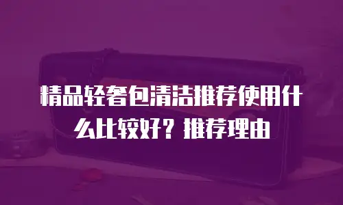 精品轻奢包清洁推荐使用什么比较好？推荐理由