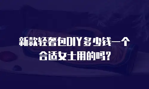 新款轻奢包DIY多少钱一个合适女士用的吗？