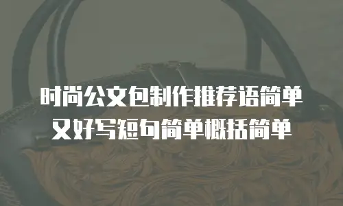 时尚公文包制作推荐语简单又好写短句简单概括简单