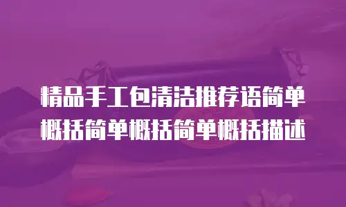 精品手工包清洁推荐语简单概括简单概括简单概括描述