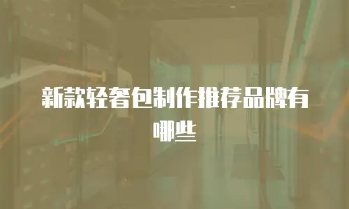 新款轻奢包制作推荐品牌有哪些