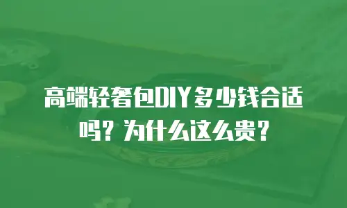 高端轻奢包DIY多少钱合适吗？为什么这么贵？
