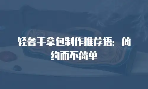 轻奢手拿包制作推荐语：简约而不简单