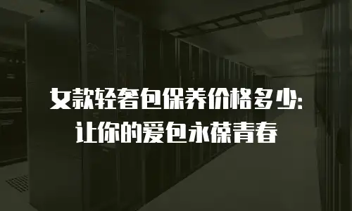 女款轻奢包保养价格多少：让你的爱包永葆青春