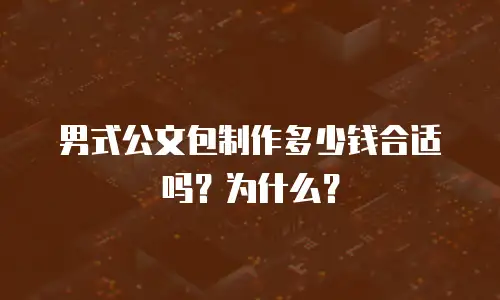 男式公文包制作多少钱合适吗？为什么？