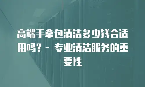高端手拿包清洁多少钱合适用吗？- 专业清洁服务的重要性