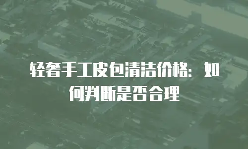 轻奢手工皮包清洁价格：如何判断是否合理