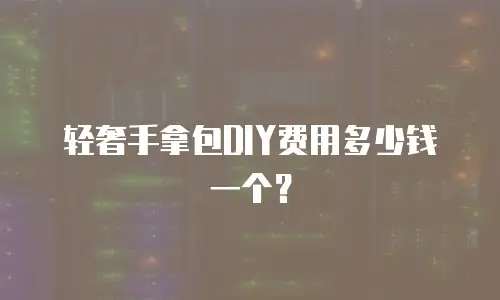 轻奢手拿包DIY费用多少钱一个？