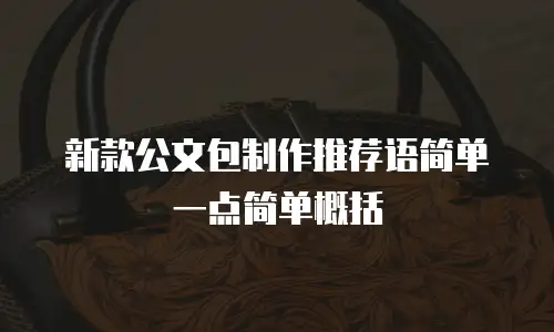 新款公文包制作推荐语简单一点简单概括