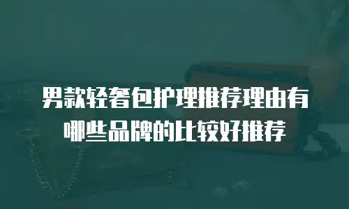 男款轻奢包护理推荐理由有哪些品牌的比较好推荐