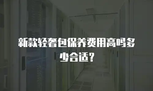 新款轻奢包保养费用高吗多少合适？