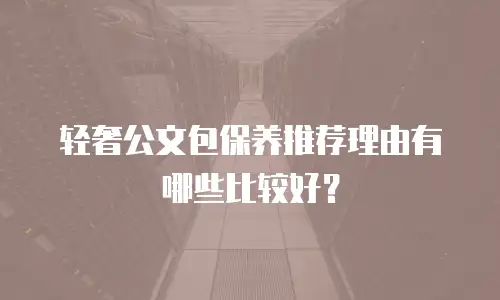 轻奢公文包保养推荐理由有哪些比较好？