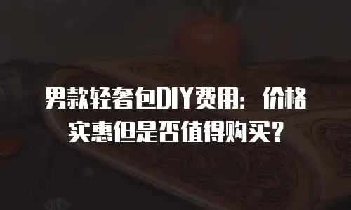 男款轻奢包DIY费用：价格实惠但是否值得购买？