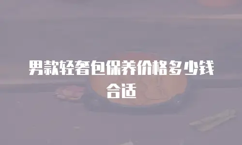 男款轻奢包保养价格多少钱合适