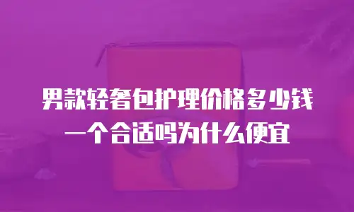 男款轻奢包护理价格多少钱一个合适吗为什么便宜