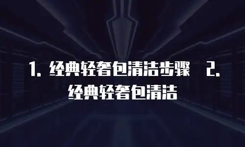 经典轻奢包清洁推荐理由有哪些内容
