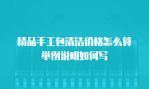 精品手工包清洁价格怎么算举例说明如何写