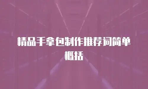 精品手拿包制作推荐词简单概括