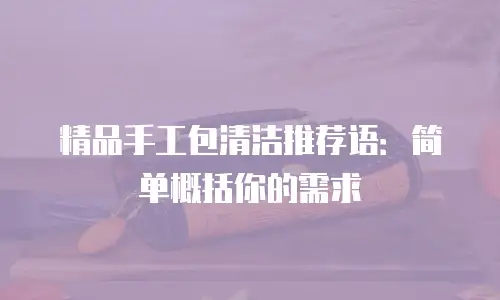 精品手工包清洁推荐语：简单概括你的需求
