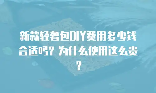 新款轻奢包DIY费用多少钱合适吗？为什么使用这么贵？