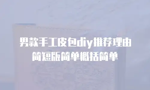 男款手工皮包diy推荐理由简短版简单概括简单