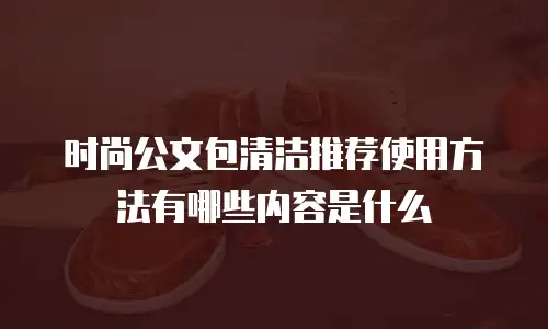 时尚公文包清洁推荐使用方法有哪些内容是什么