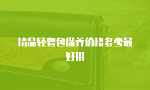 精品轻奢包保养价格多少最好用