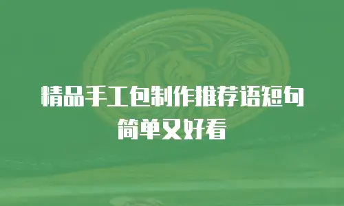 精品手工包制作推荐语短句简单又好看