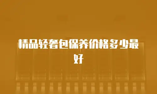 精品轻奢包保养价格多少最好