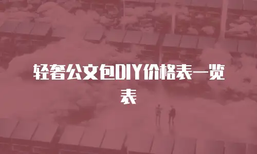 轻奢公文包DIY价格表一览表