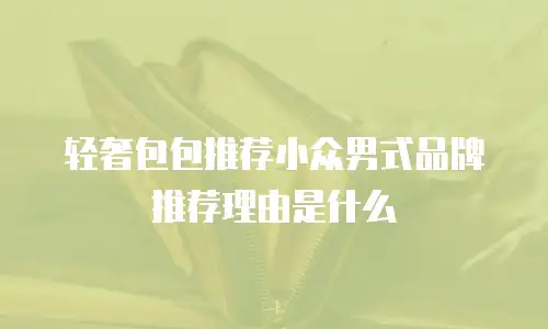 轻奢包包推荐小众男式品牌推荐理由是什么