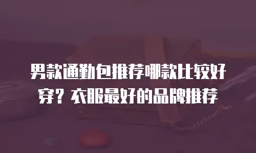 男款通勤包推荐哪款比较好穿？衣服最好的品牌推荐