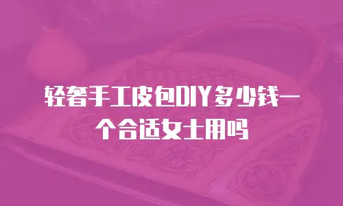 轻奢手工皮包DIY多少钱一个合适女士用吗