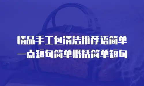 精品手工包清洁推荐语简单一点短句简单概括简单短句