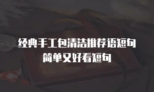 经典手工包清洁推荐语短句简单又好看短句