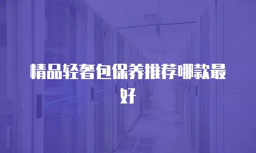 精品轻奢包保养推荐哪款最好