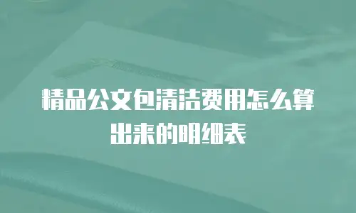 精品公文包清洁费用怎么算出来的明细表