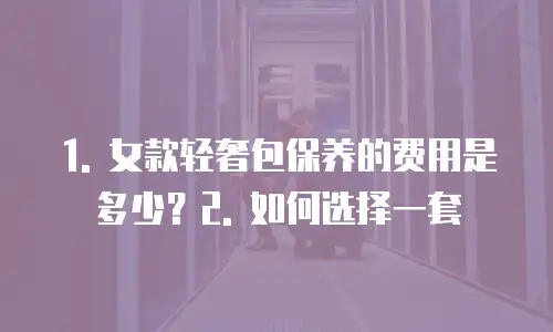 女款轻奢包保养多少钱一套合适吗
